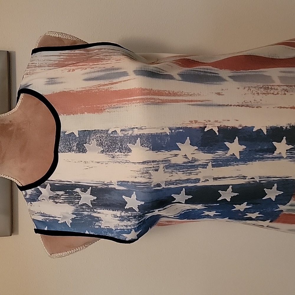Casa Lee Patriotic American Flag Dress, Size XL, EUC! - Picture 2 of 8